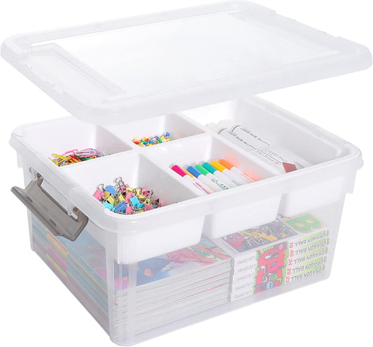 Transparent Storage Box with Adjustable Dividers