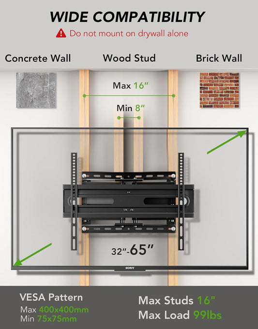 Articulating TV Wall Mount for Up to 55 Inches