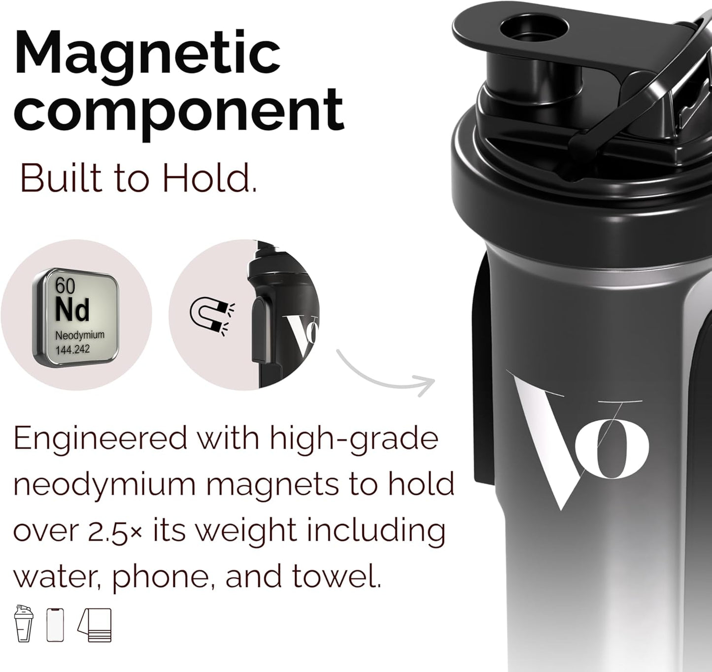 Magnetic Thermal Bottle with Attached Cup